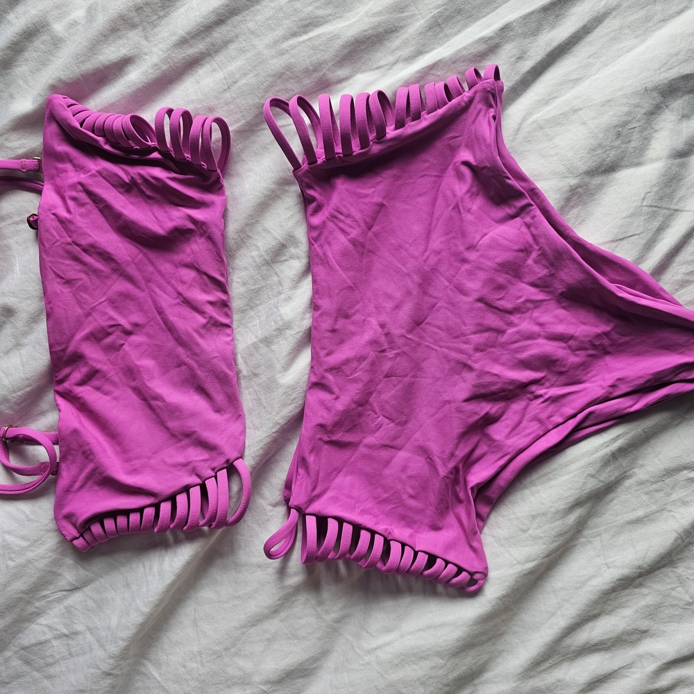 LSpacE harrington Vibrant Pink Strappy Bikini Set
